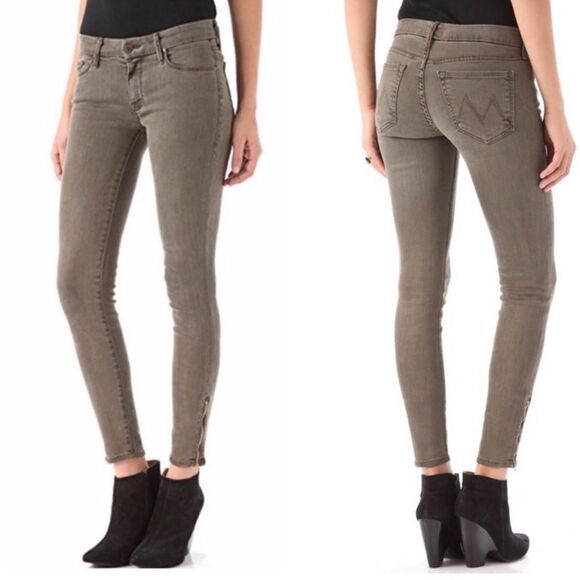 Mother The Looker Zip Ankle Jeans in Sherwood Forest - Picture 2 of 9